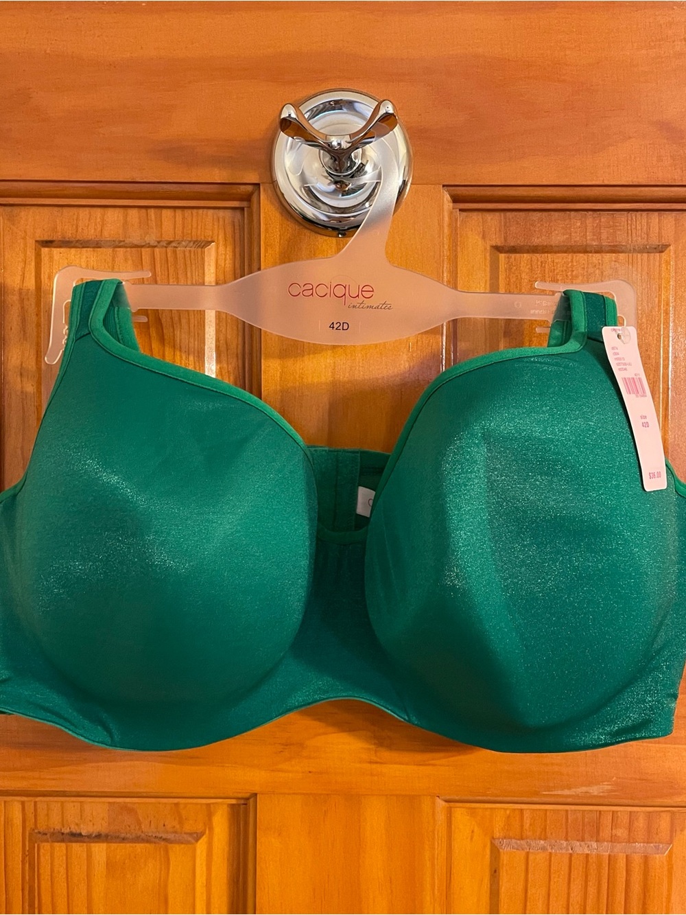 NWT CACIQUE / LANE BRYANT LIGHTLY LINED JEWEL GREEN BALCONETTE UNDERWIRE BRA 42D